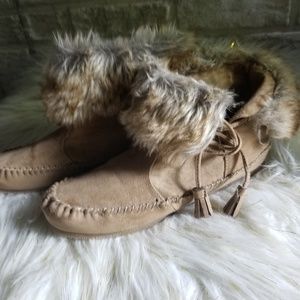 Moccasins with Fur Cuff